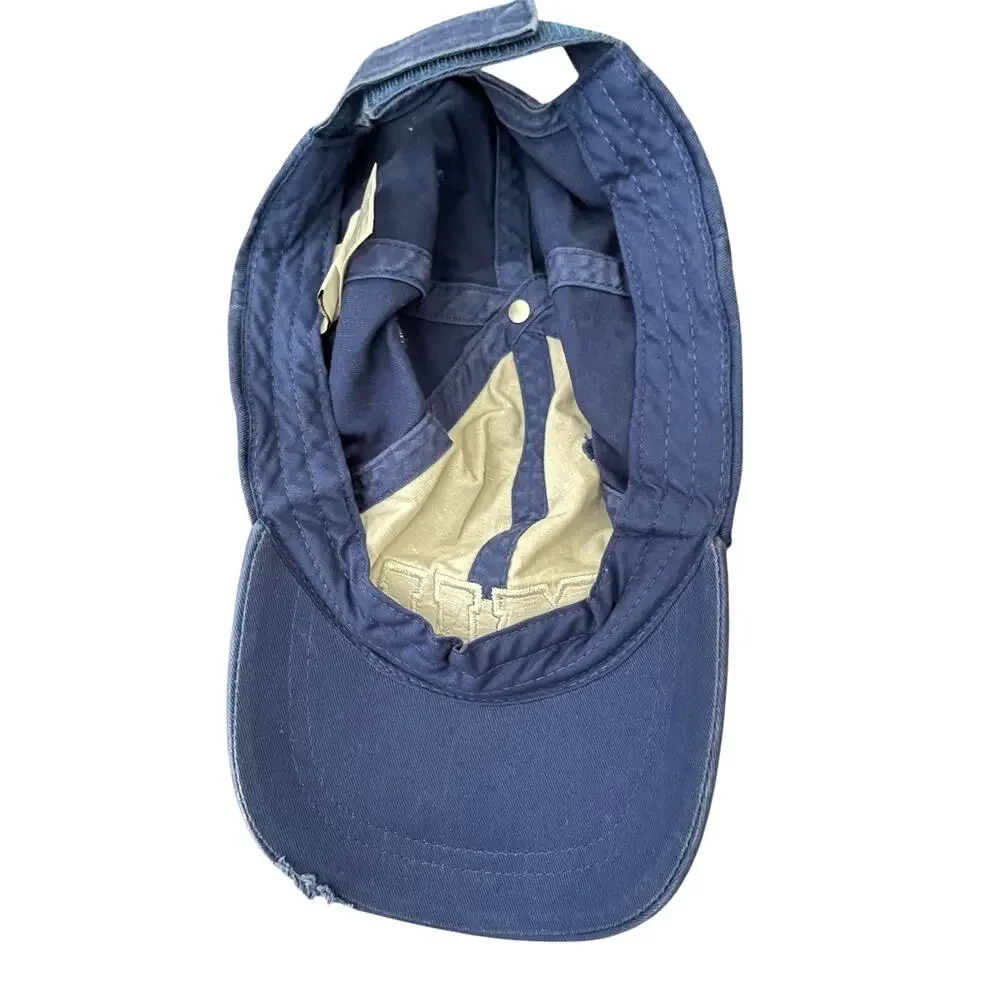 Disney Parks Monsters University Adult OS MU Distressed Blue Baseball Cap Hat